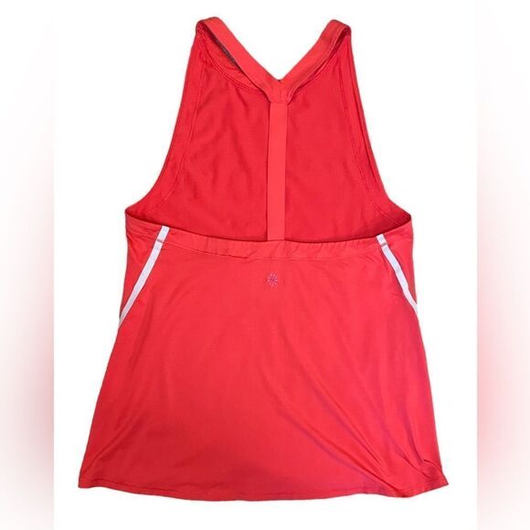 ATHLETA TANK TOP POWER CHI HIGH NECK RACERBACK Y PINK CORAL SIZE SMALL - Picture 2 of 3